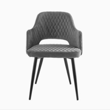 Dining chair with armrest upholstered dining chair in gray color.