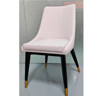 Dining chair with white cover leather.