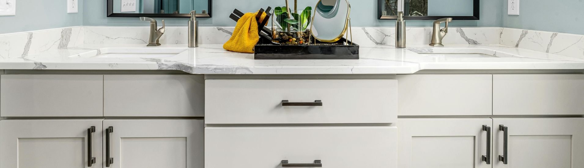Home premium cabinets in white color style.