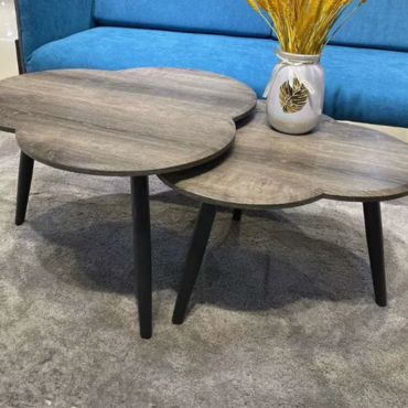 Industrial wooden coffee table in wood design.