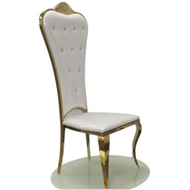 King throne high back dining chair with gold accent.