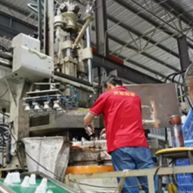 Light and bulb factory machine operation.