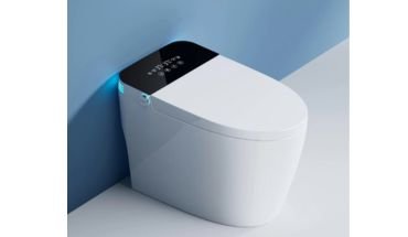 Modern smart toilet with automatic lid opener.