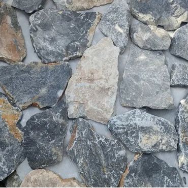 Natural stone dark blue slate quartzite sample.