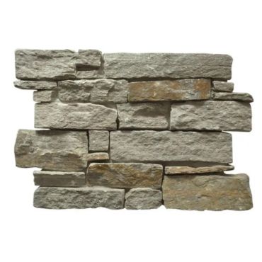 Natural stone wall cladding exterior in beige color.
