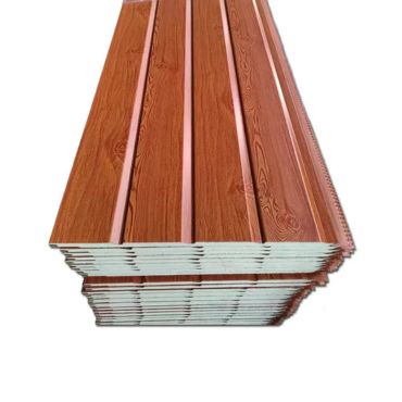 PU sandwich wall panel in wood design.