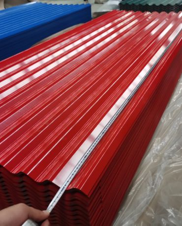 Red roofing sheet.