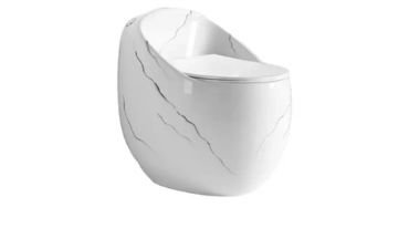 Round and elongated floor mounted toilet with stylish design.