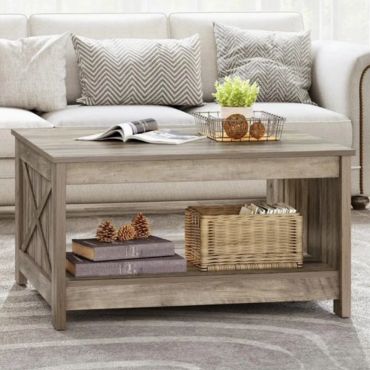 Ructic style coffee table in gray shade.