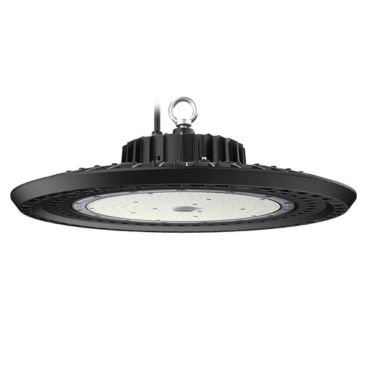 UFO LED industrial lighting in black body color.