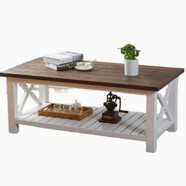 Vintage rustic coffee table in rectangle shape.