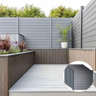 WPC railings & gates in gray color.