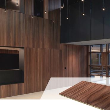 WPC wall cladding boards in the living area.