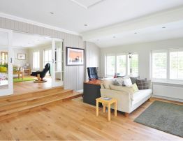 WPC board flooring in the living area.