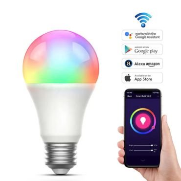 Wifi smart bulb light with remote control.