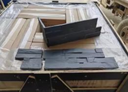 Natural stone slabs palette in black color.