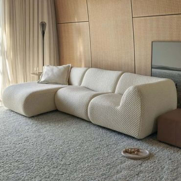 Custom made modular sectional sofa in white color design.