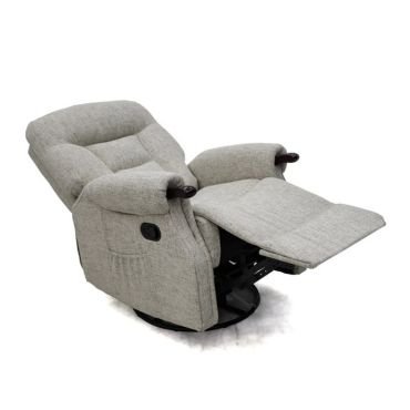 Manual recliner chair in gray color.