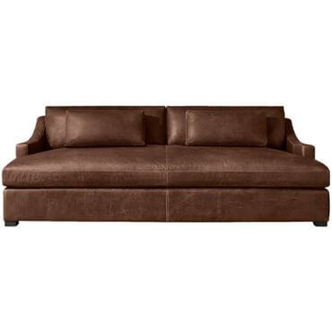 Modern luxury leather sofa in brown color.
