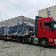 Sofa set for delivery in a truck.